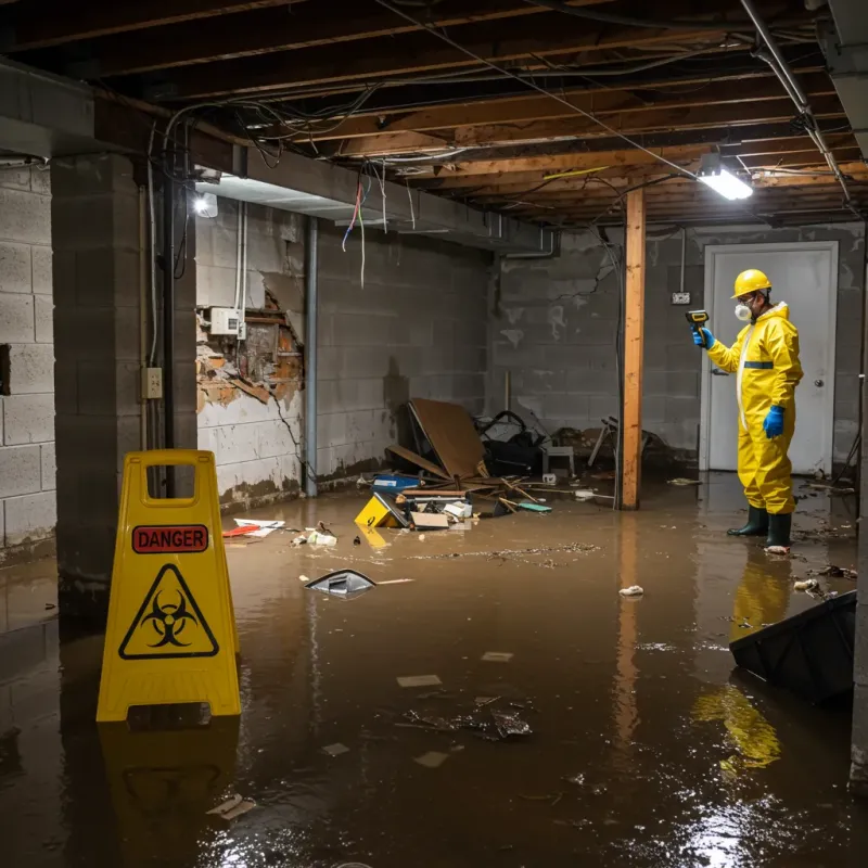 Flooded Basement Electrical Hazard in Snyder, OK Property